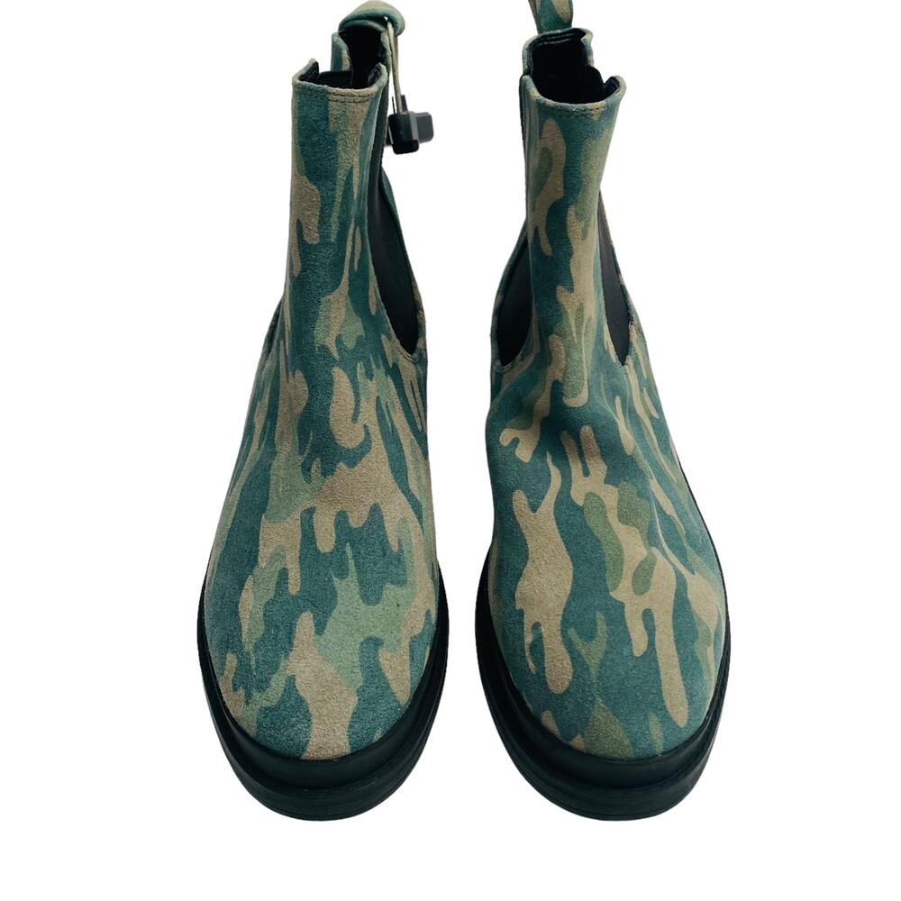 KENNETH COLE New York Olive Camo Leather Pull On Levon 2.0 Welt Chelsea Size 8.5 - Picture 4 of 7